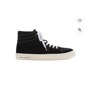 SUN STONE Mens Black Cushioned Jett Round Toe Lace-Up Sneakers